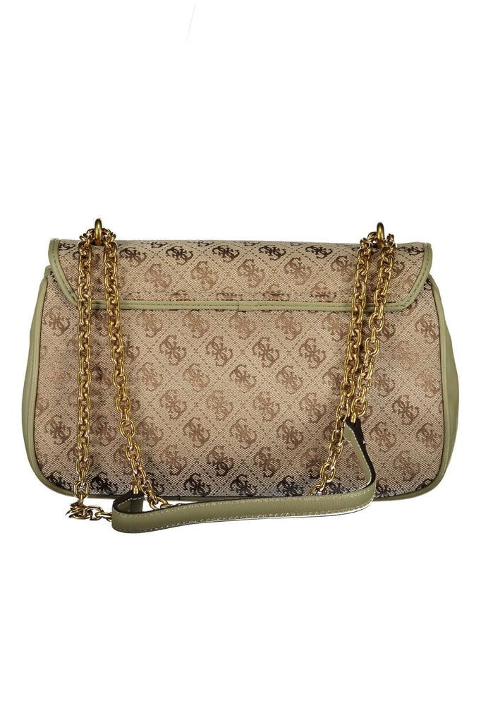 Guess Jeans Chic Green Chain-Trim Shoulder Bag Guess Jeans