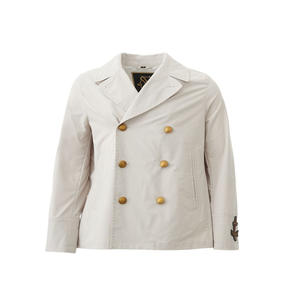 Elegant White Polyester Sealup Jacket Sealup