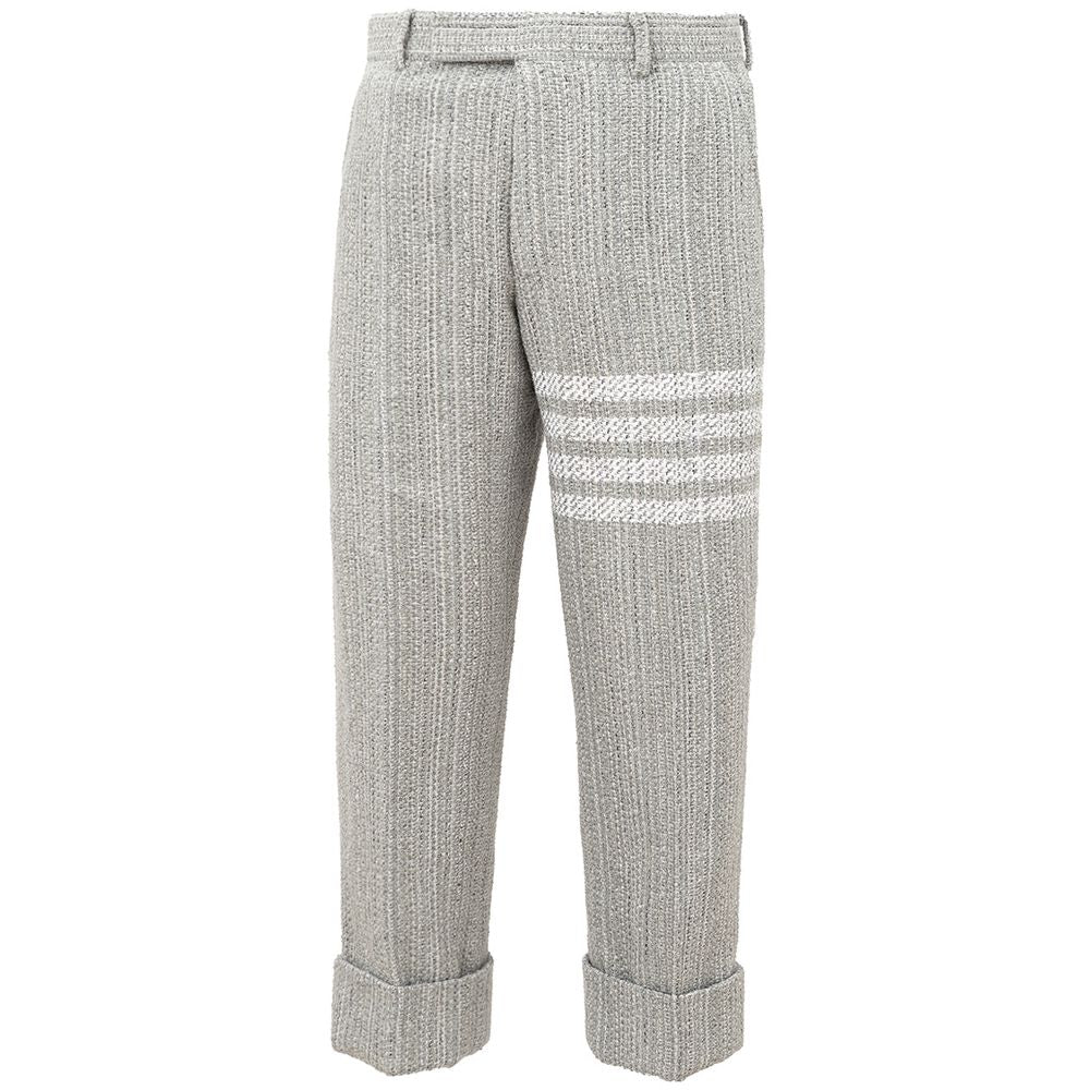 Thom Browne Elegant Gray Acrylic Trousers for Men Thom Browne