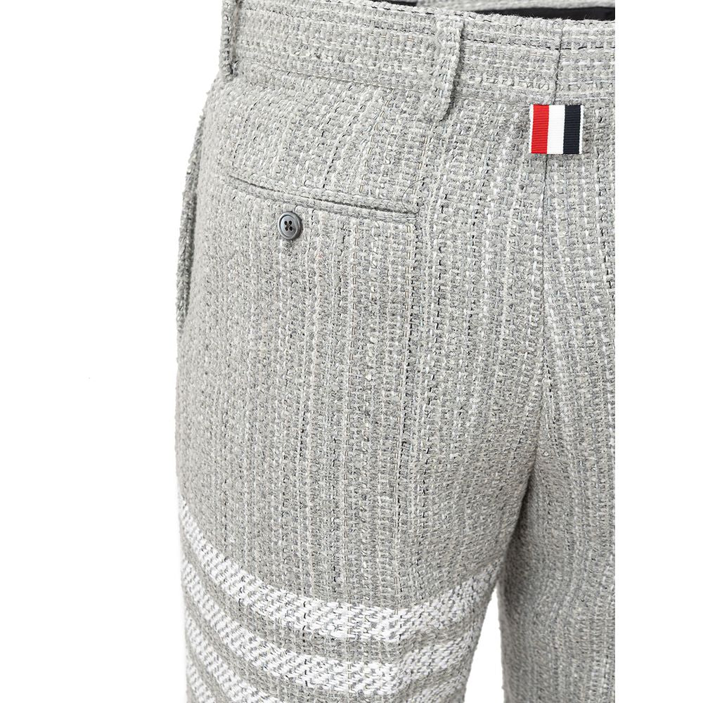 Thom Browne Elegant Gray Acrylic Trousers for Men Thom Browne