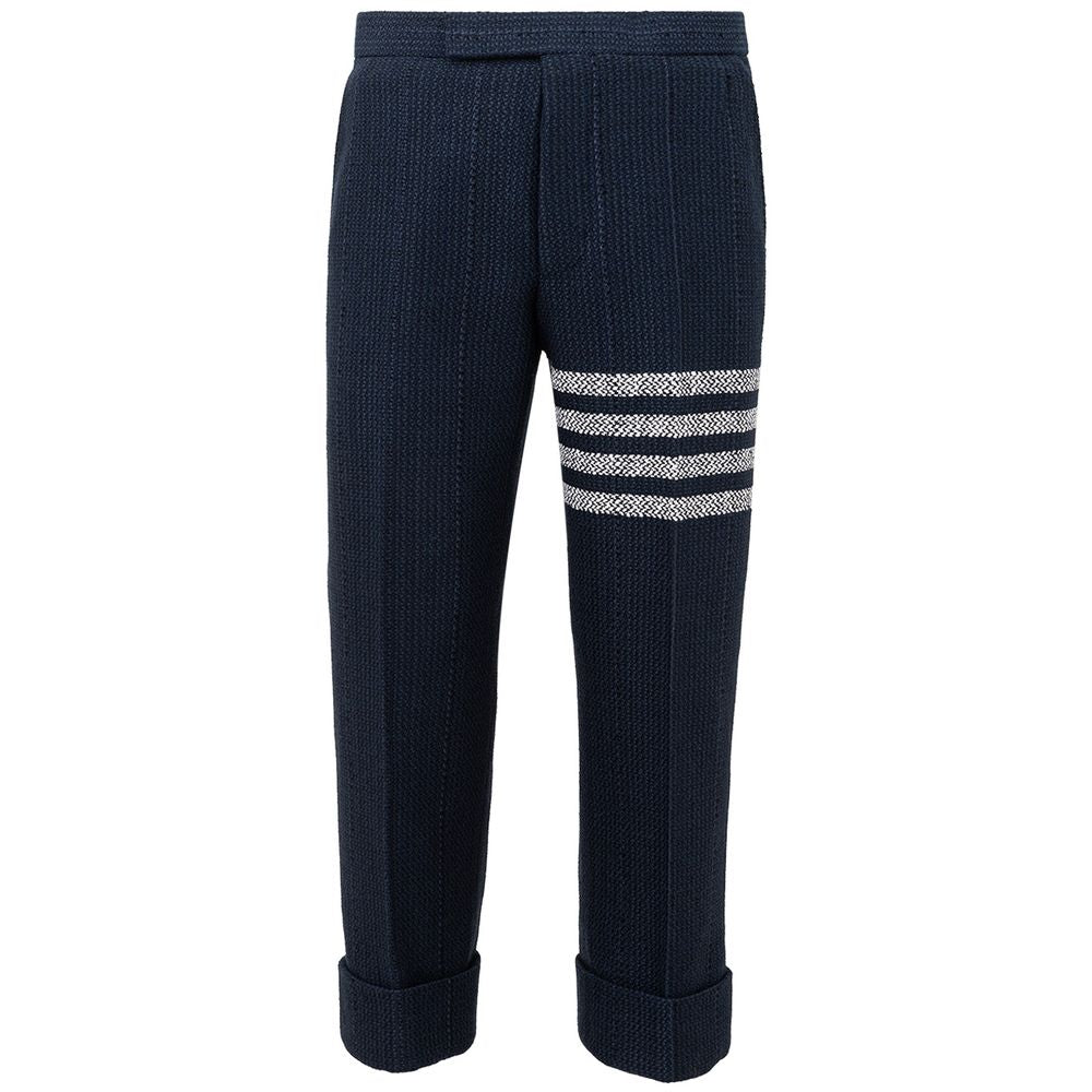 Thom Browne Elevate Your Style with Sleek Acrylic Blue Pants Thom Browne