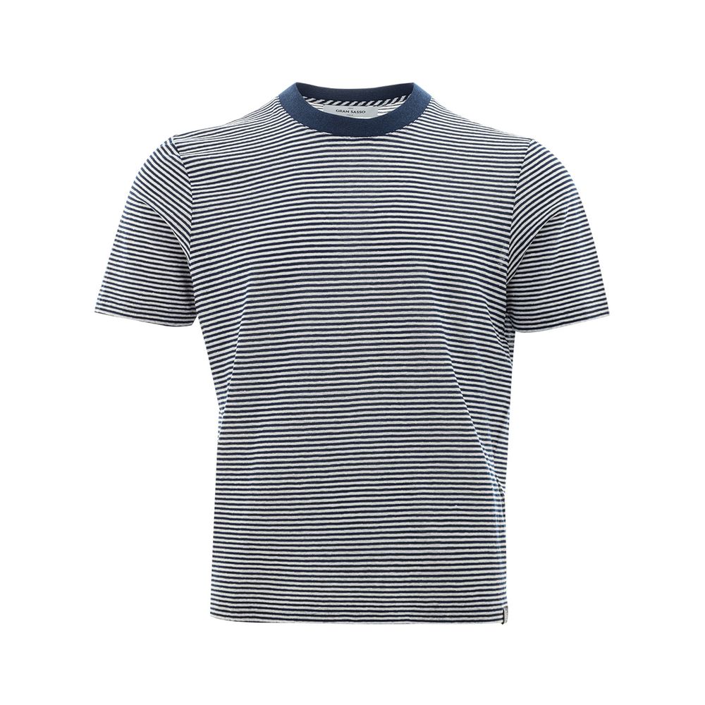 Gran Sasso Blue Linen T-Shirt Gran Sasso