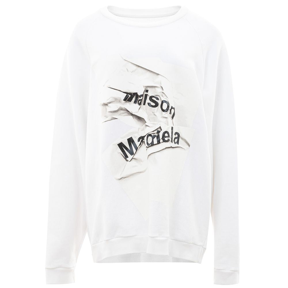 Maison Margiela Elegant White Cotton Sweater for Women Maison Margiela