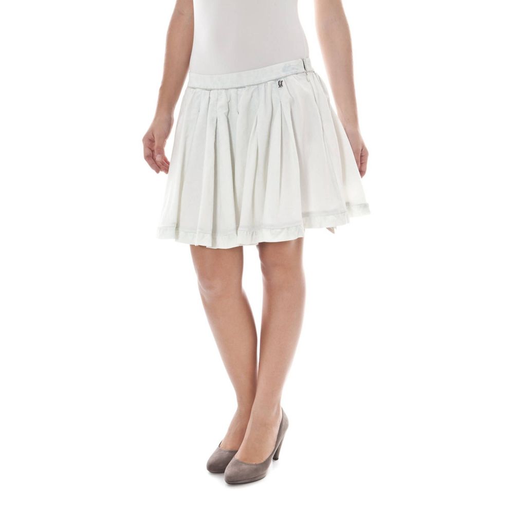 John Galliano White Cotton Skirt John Galliano