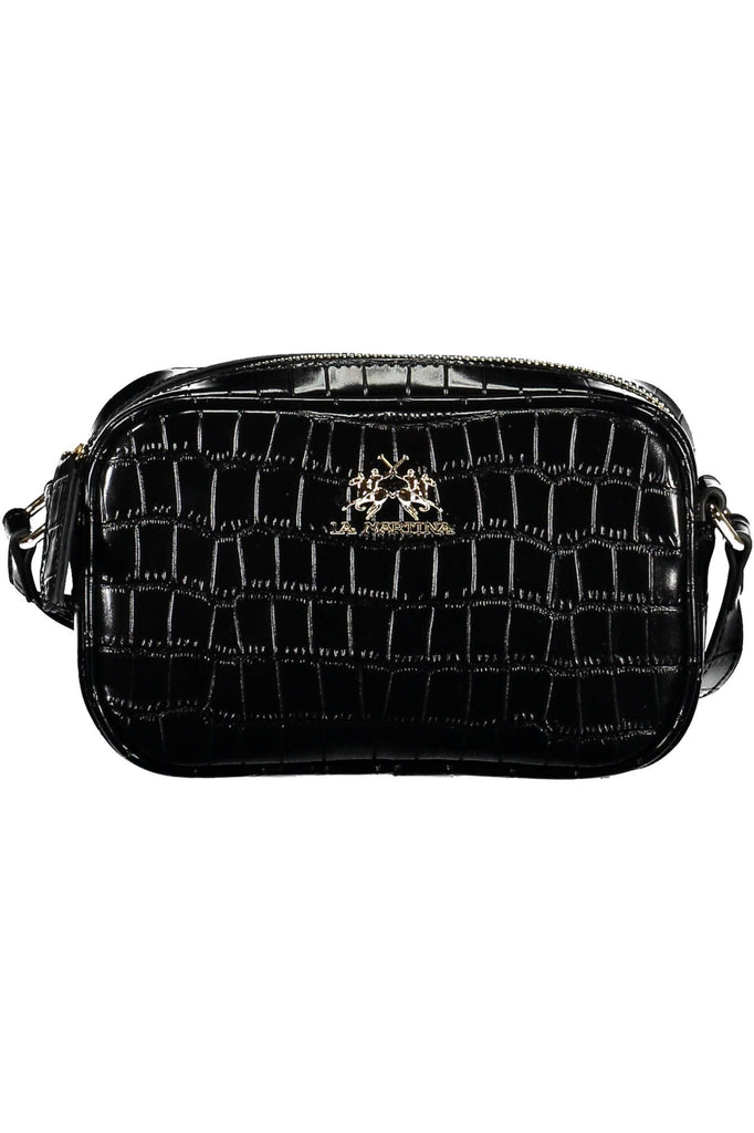 La Martina Elegant Adjustable Black Shoulder Bag La Martina