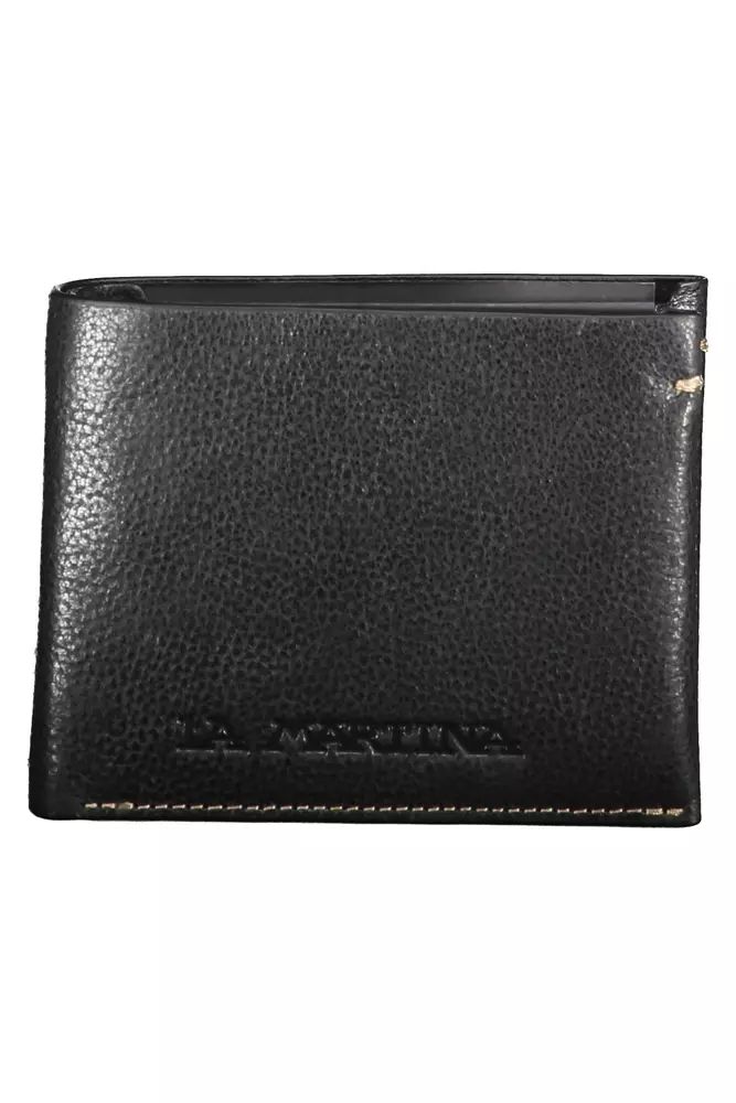 La Martina Black Leather Wallet La Martina