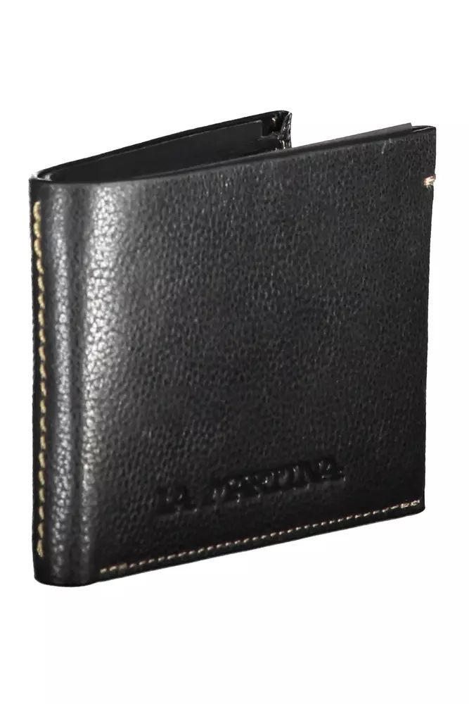 La Martina Black Leather Wallet La Martina