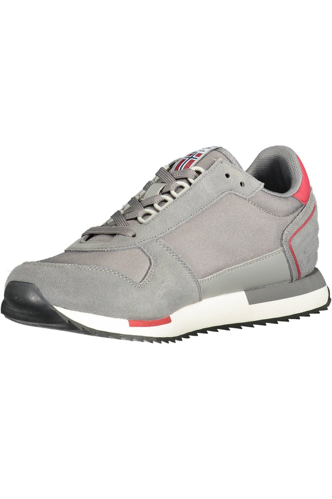 Napapijri Trendy Gray Laced Sports Sneakers Napapijri