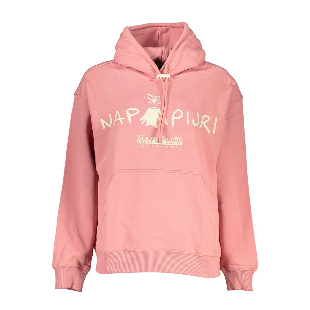 Napapijri Chic Pink Hooded Cotton Sweatshirt Napapijri