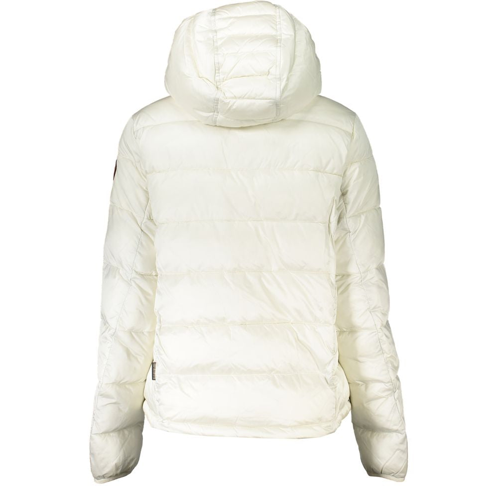 Napapijri Elegant White Hooded Eco Jacket Napapijri