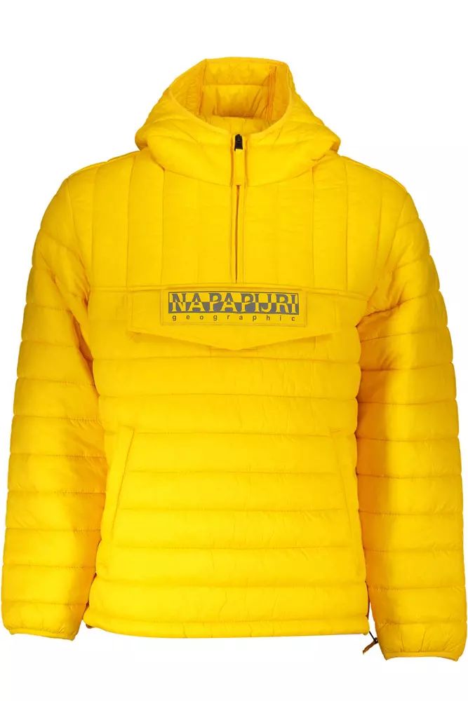 Napapijri Vibrant Yellow Hooded Jacket with Contrasting Details Napapijri