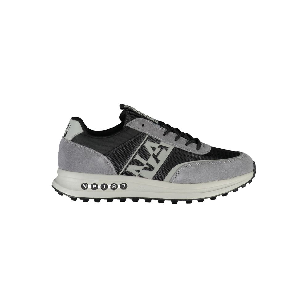 Napapijri Sleek Gray Sports Sneakers with Contrast Detailing Napapijri