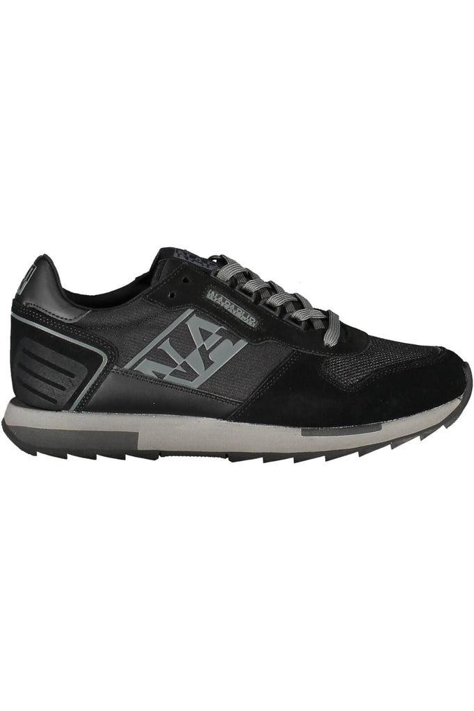 Napapijri Sleek Black Lace-Up Sneakers with Contrasting Details Napapijri