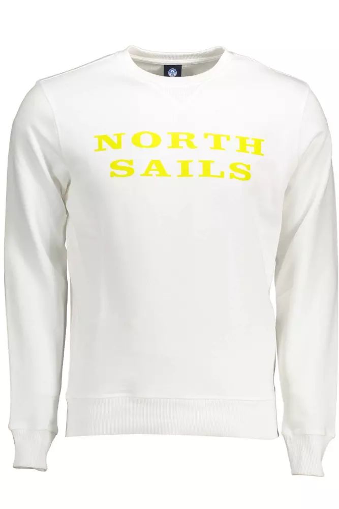 North Sails Exclusive White Cotton Round Neck Sweater North Sails