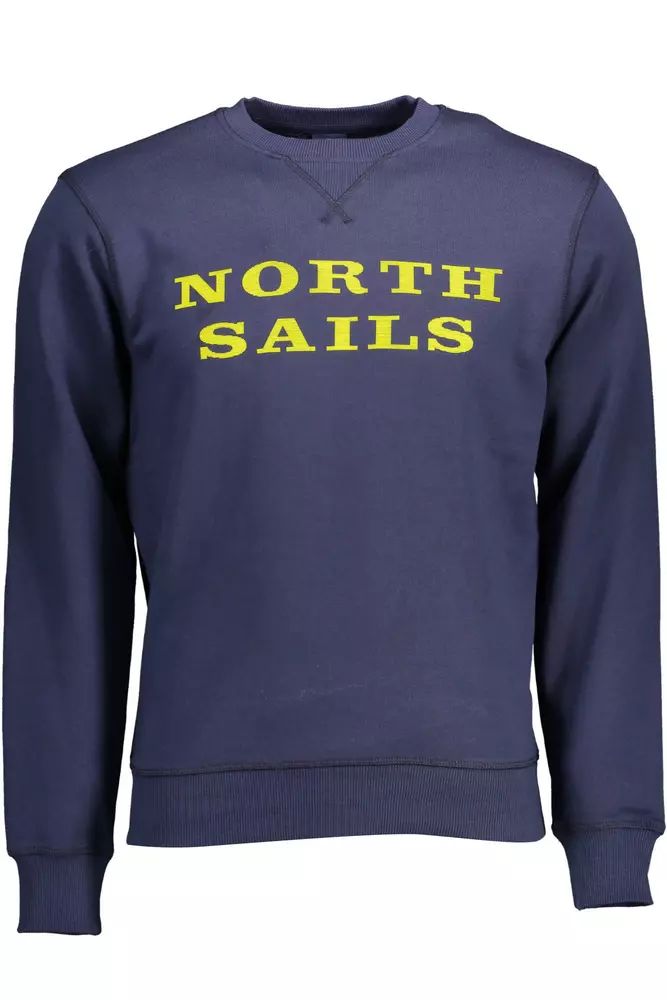 North Sails Sleek Blue Cotton Crewneck Sweatshirt North Sails