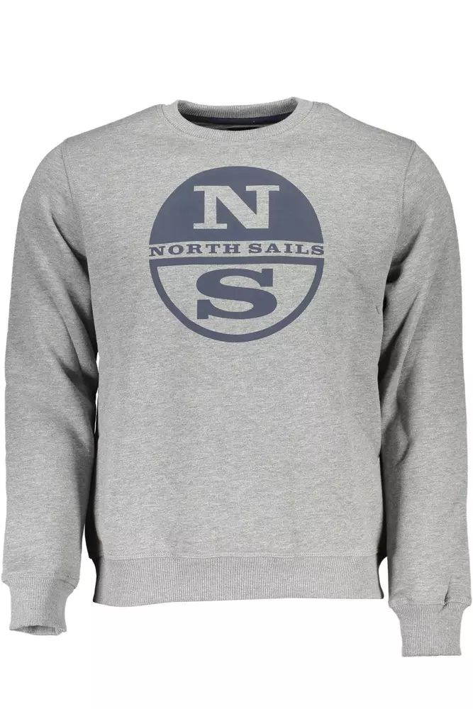 North Sails Gray Round Neck Logo Sweatshirt North Sails