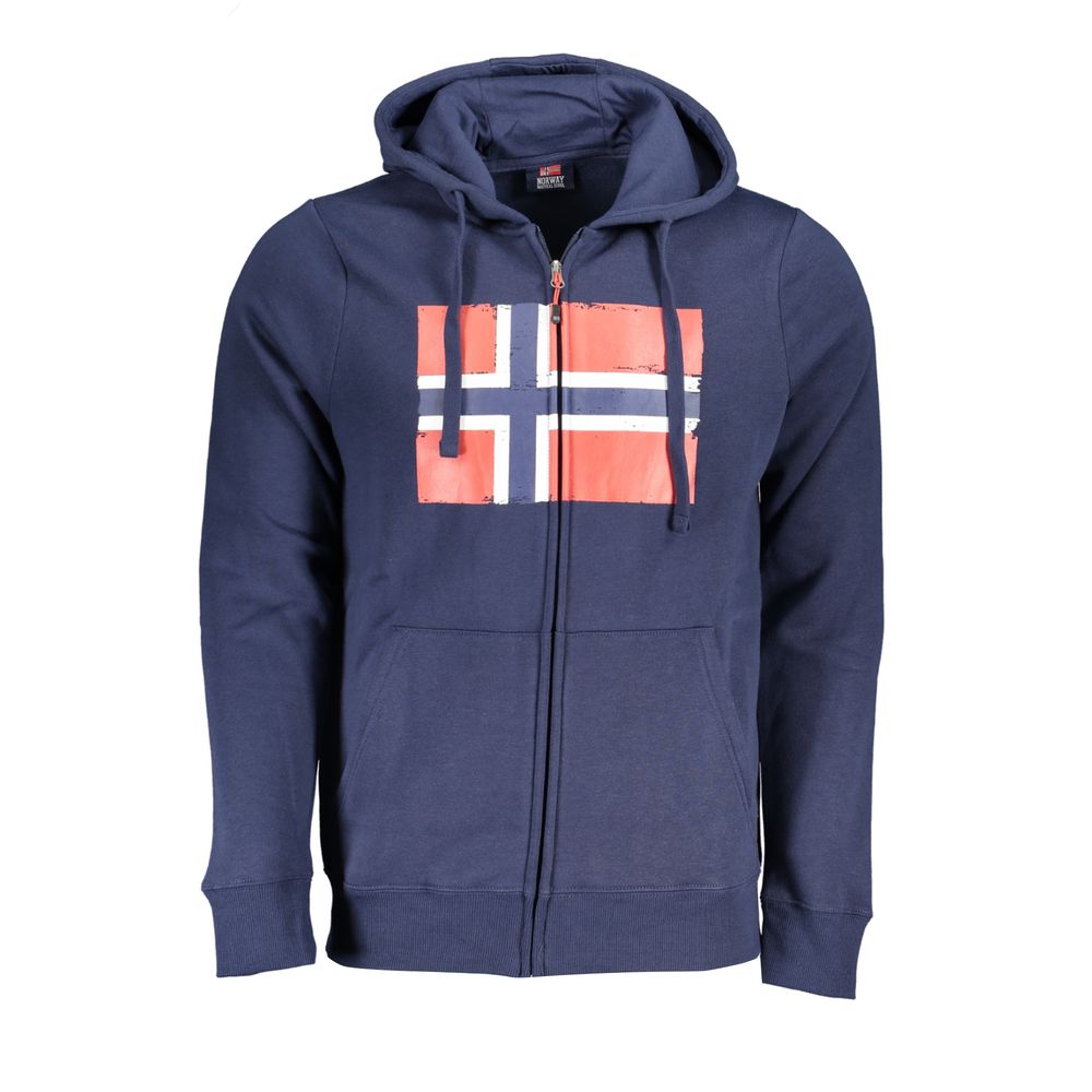Norway 1963 Elevated Casual Hooded Sweatshirt in Blue Norway 1963