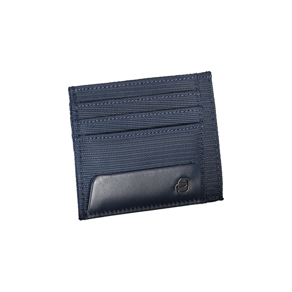Piquadro Elegant Blue Card Holder with Contrast Details Piquadro