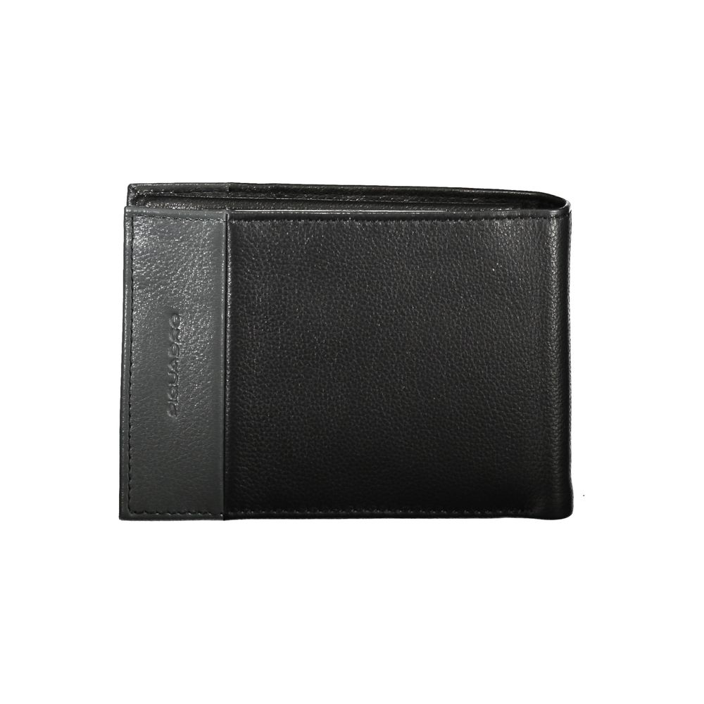 Piquadro Elegant Dual-Fold Leather Wallet with Coin Purse Piquadro