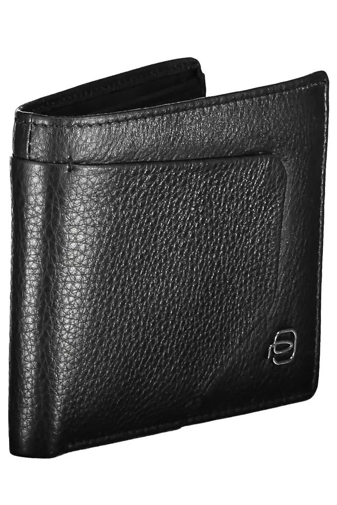 Piquadro Sleek Black Leather Bifold Wallet with RFID Block Piquadro