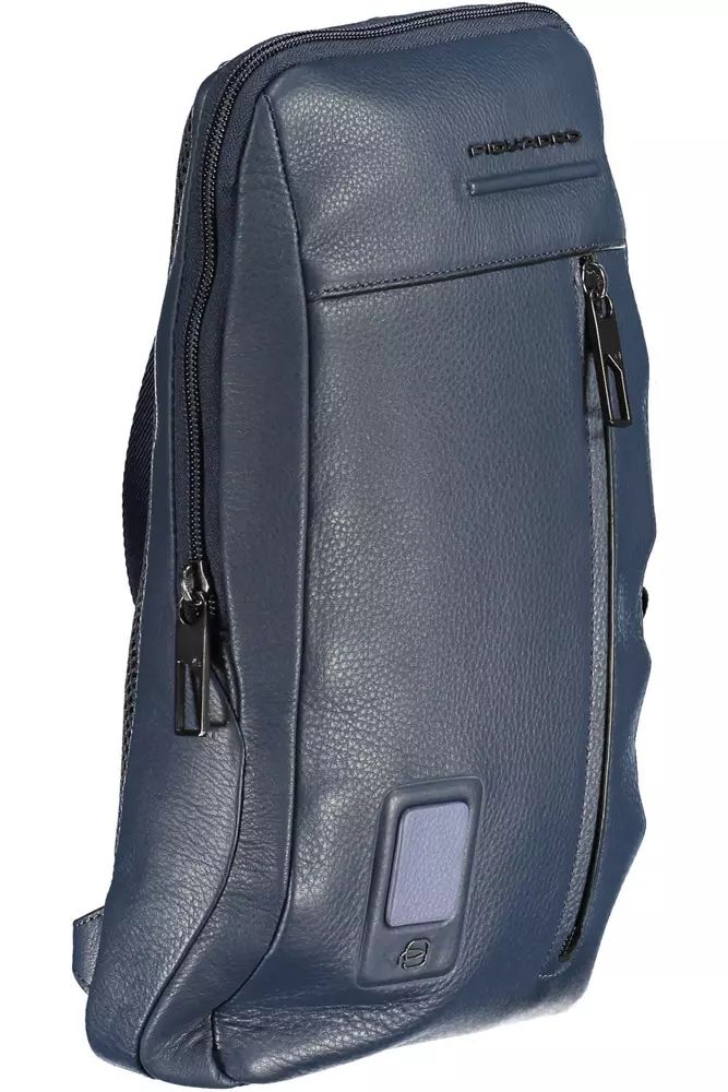 Piquadro Sleek Blue Leather Shoulder Laptop Bag Piquadro