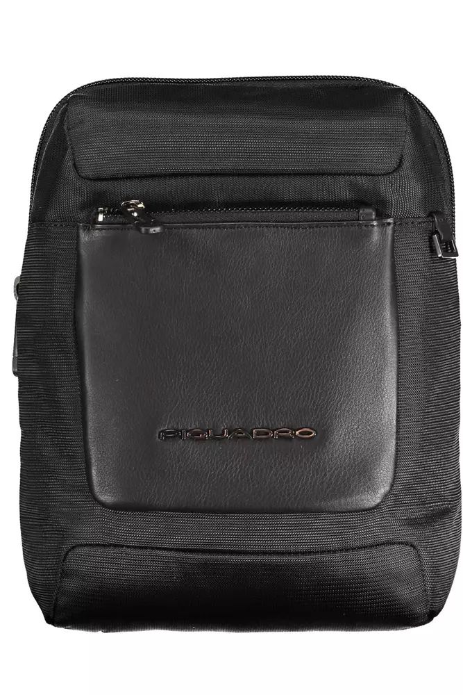Piquadro Sleek Black Recycled Material Shoulder Bag Piquadro