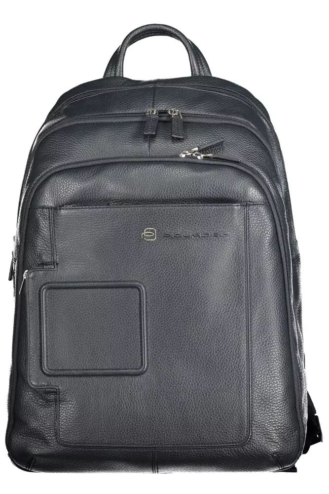 Piquadro Sleek Blue Leather Backpack with Laptop Compartment Piquadro