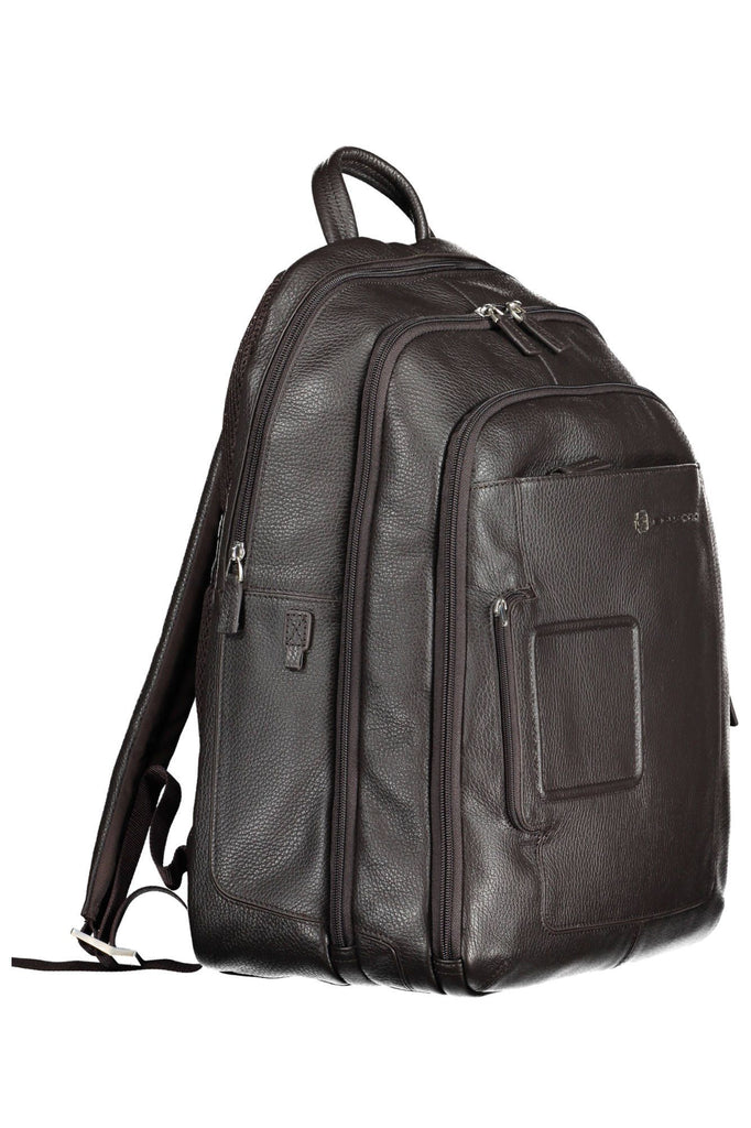 Piquadro Brown Leather Backpack Piquadro