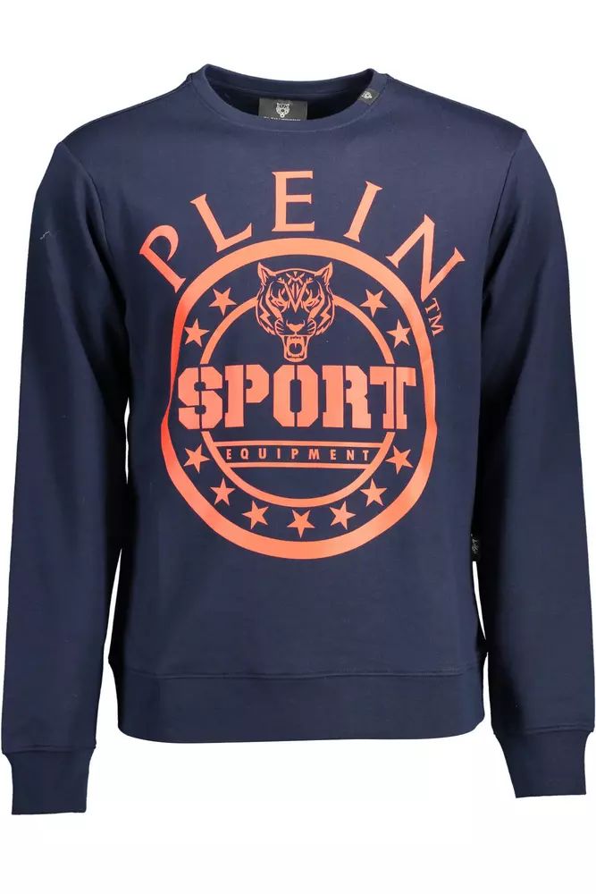 Plein Sport Blue Cotton Sweater Plein Sport