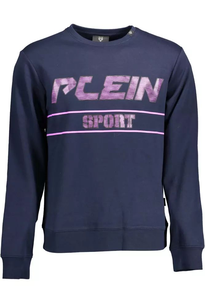 Plein Sport Blue Cotton Sweater Plein Sport