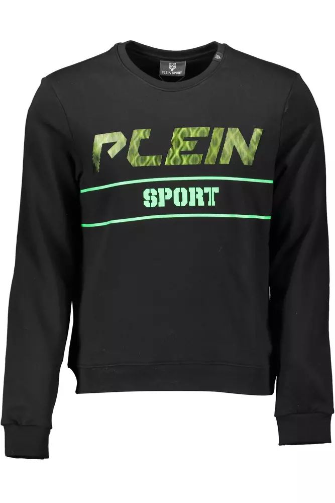 Plein Sport Black Cotton Sweater Plein Sport