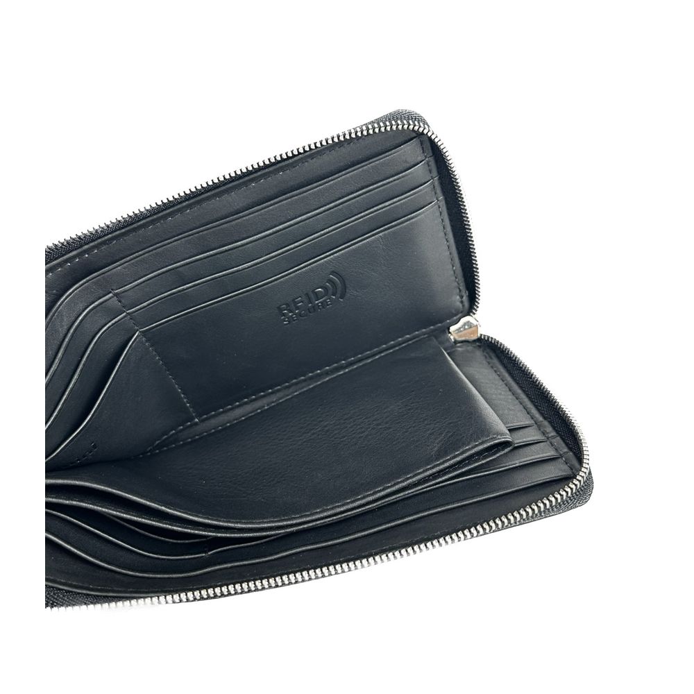 Baldinini Trend Elegant Black Leather Travel Organizer - Luxe & Glitz