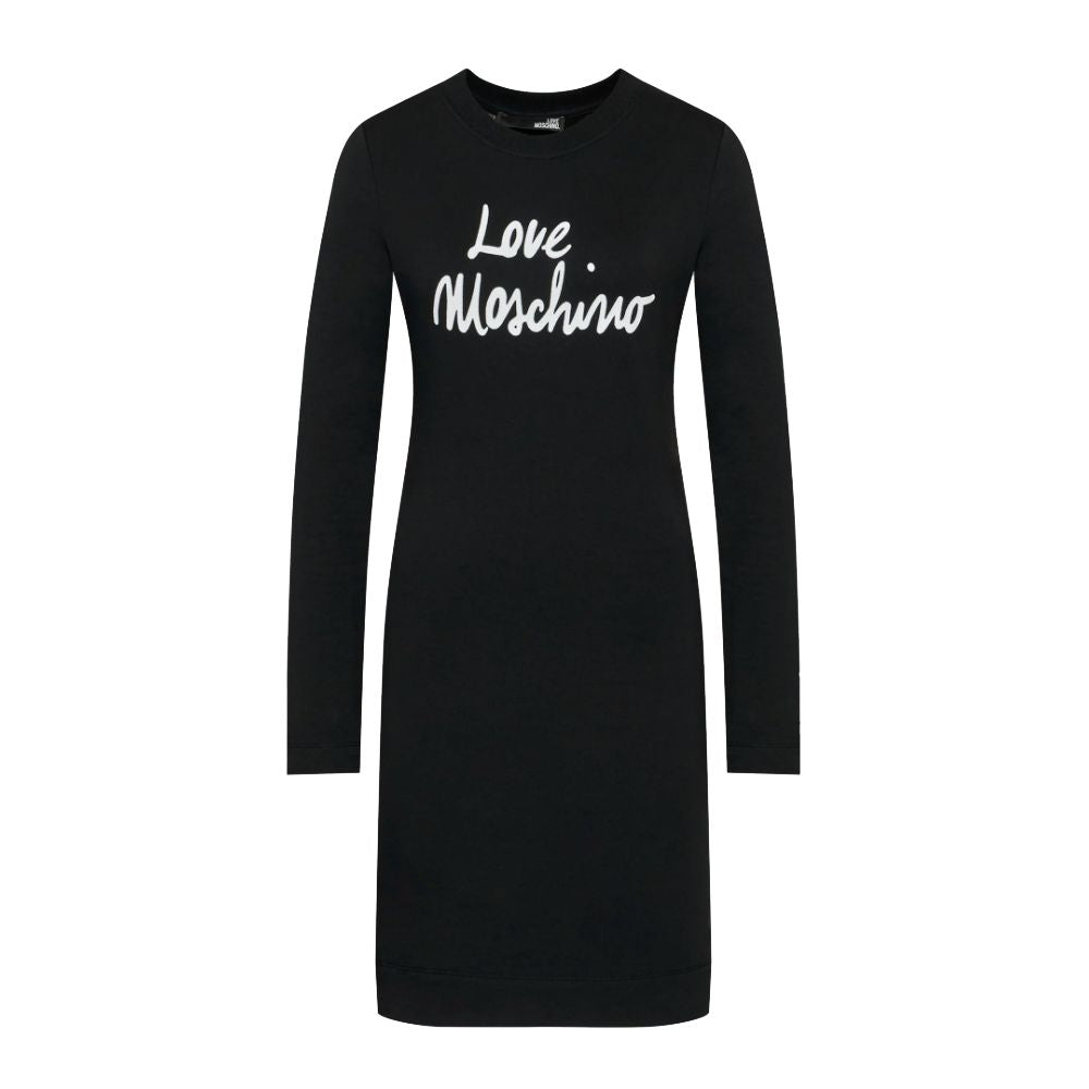 Love Moschino Chic Embossed Logo Cotton Blend Dress Love Moschino