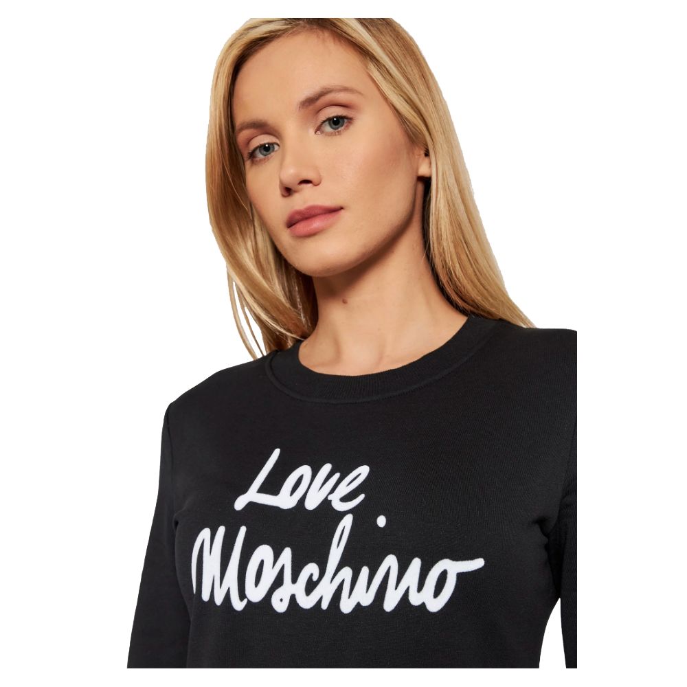 Love Moschino Chic Embossed Logo Cotton Blend Dress Love Moschino