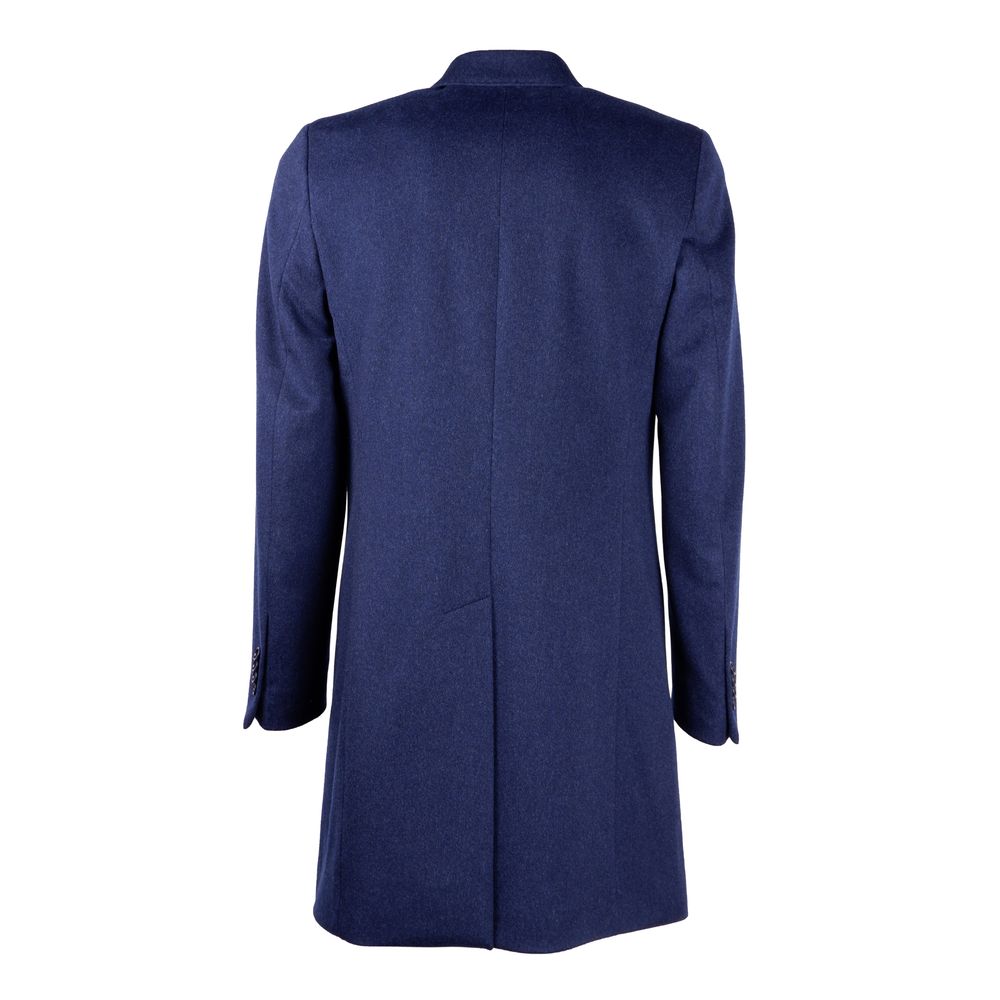 Made in Italy Navy Elegance Wool Coat for Men Made in Italy