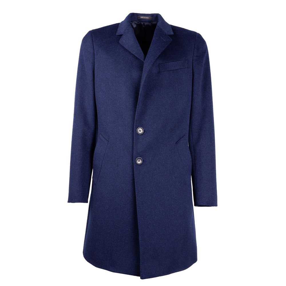 Made in Italy Navy Elegance Wool Coat for Men Made in Italy