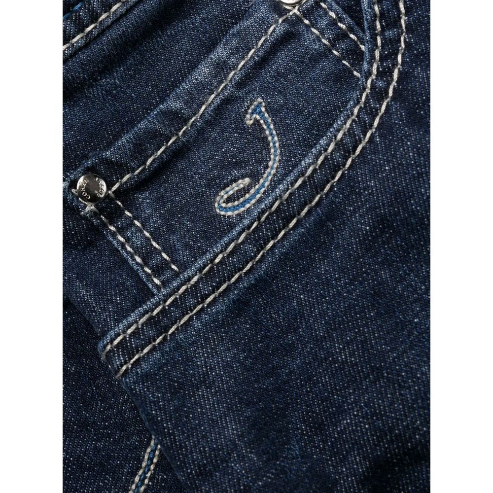 Jacob Cohen Exclusive Indigo Straight Leg Jeans with Bandana Detail - Luxe & Glitz