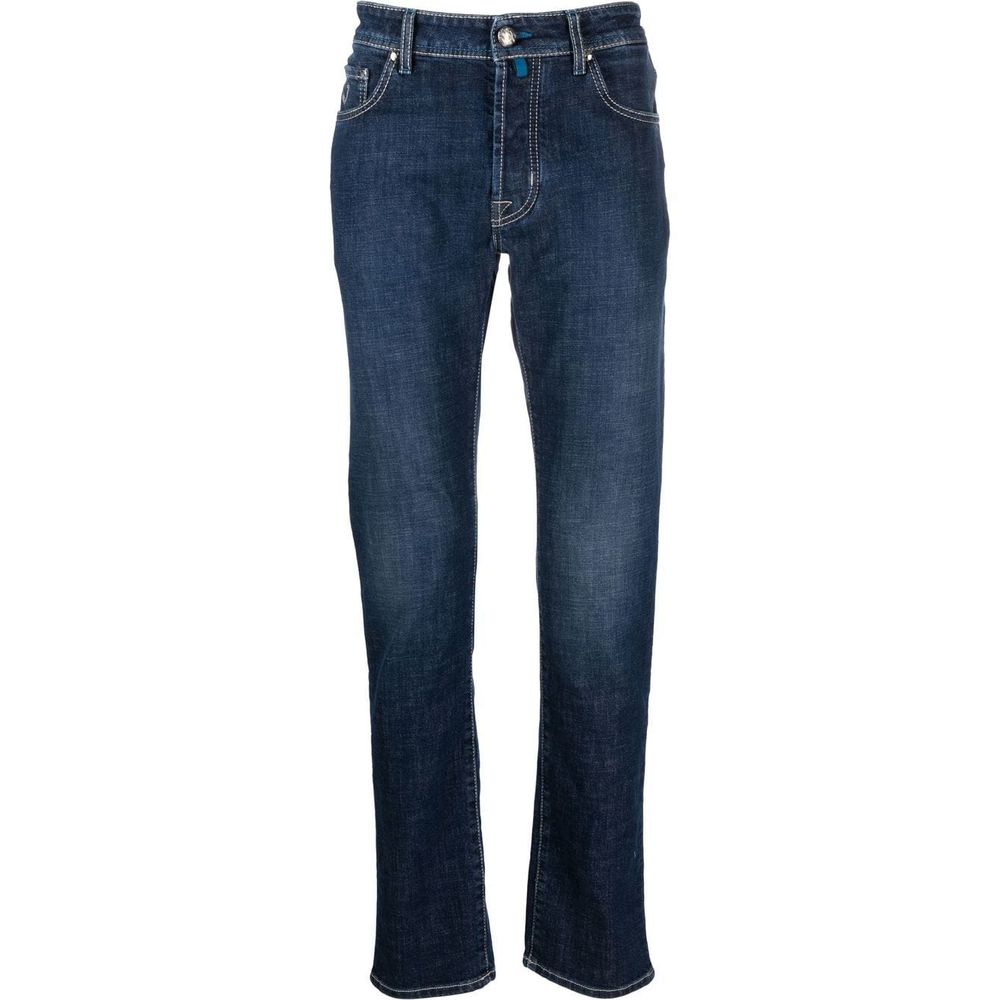 Jacob Cohen Exclusive Indigo Straight Leg Jeans with Bandana Detail - Luxe & Glitz