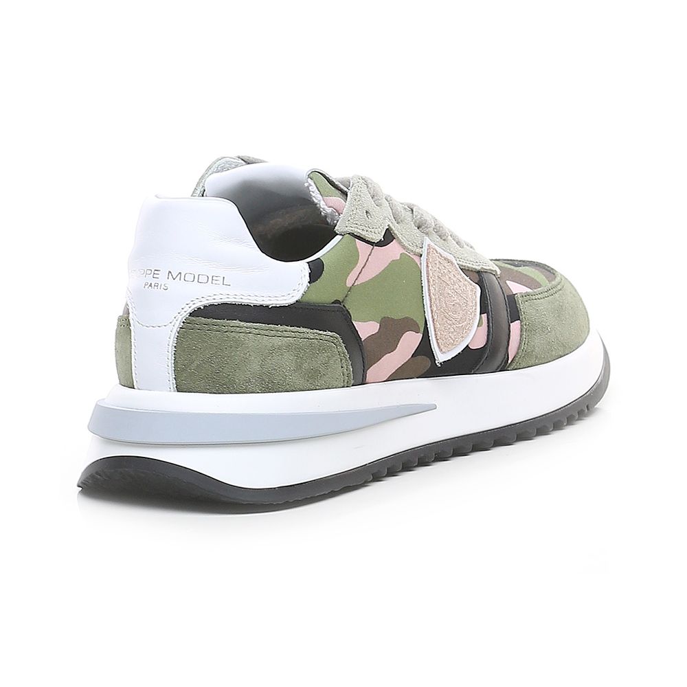 Philippe Model Chic Army Suede-Trimmed Fabric Sneakers Philippe Model