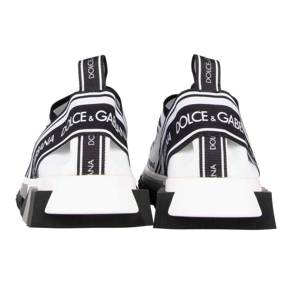 Dolce & Gabbana Elegant Monochrome Printed Stretch Sneakers - Luxe & Glitz