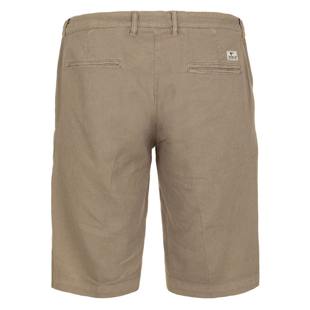 Fred Mello Summertime Sophistication Beige Cotton Shorts Fred Mello