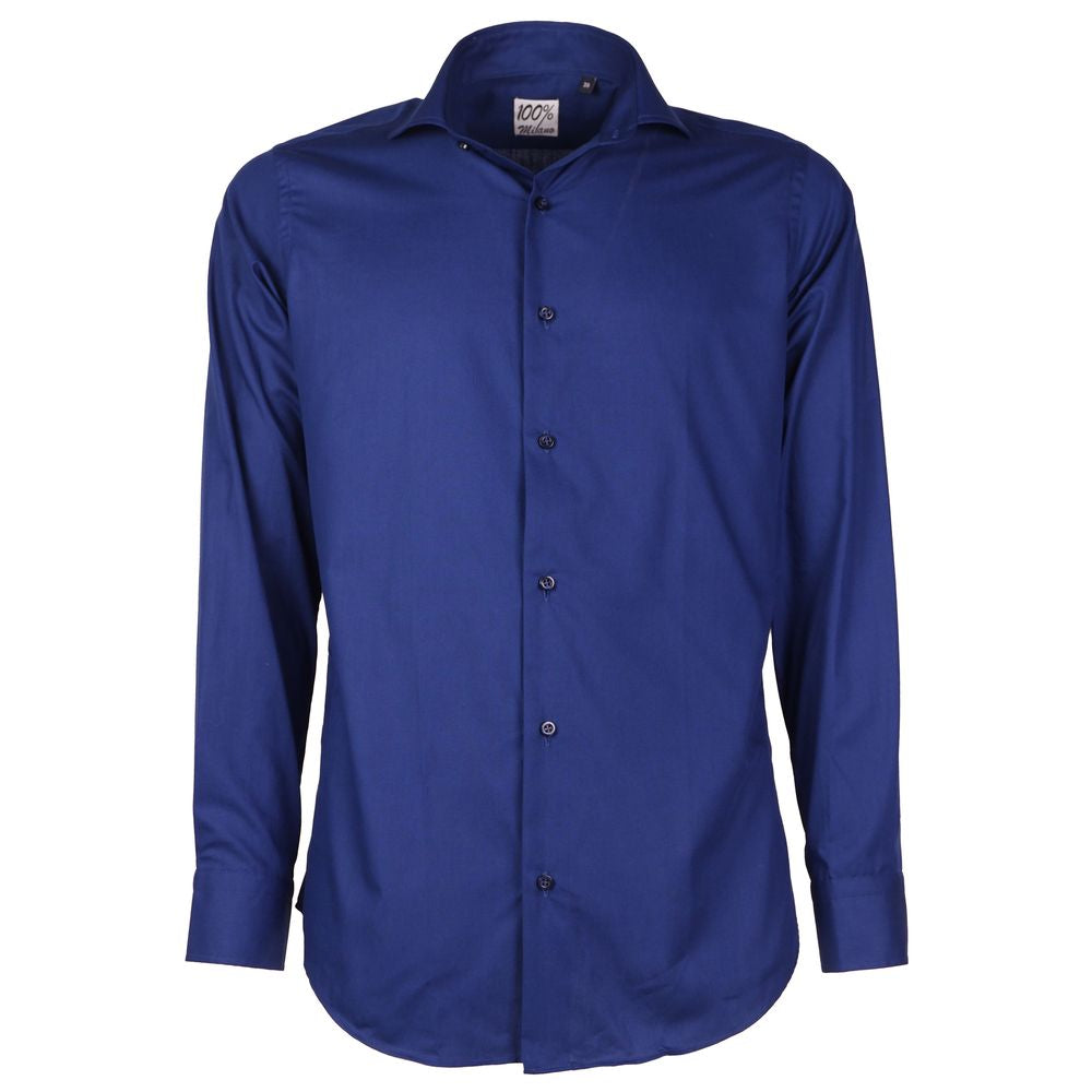 Made in Italy Blue Cotton Shirt Made in Italy