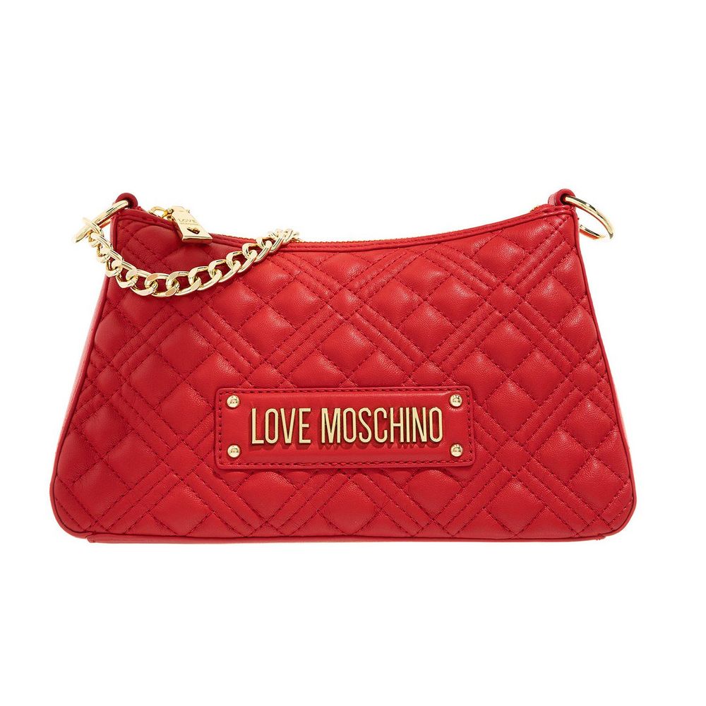 Love Moschino Chic Pink Hobo Shoulder Bag with Gold Accents Love Moschino