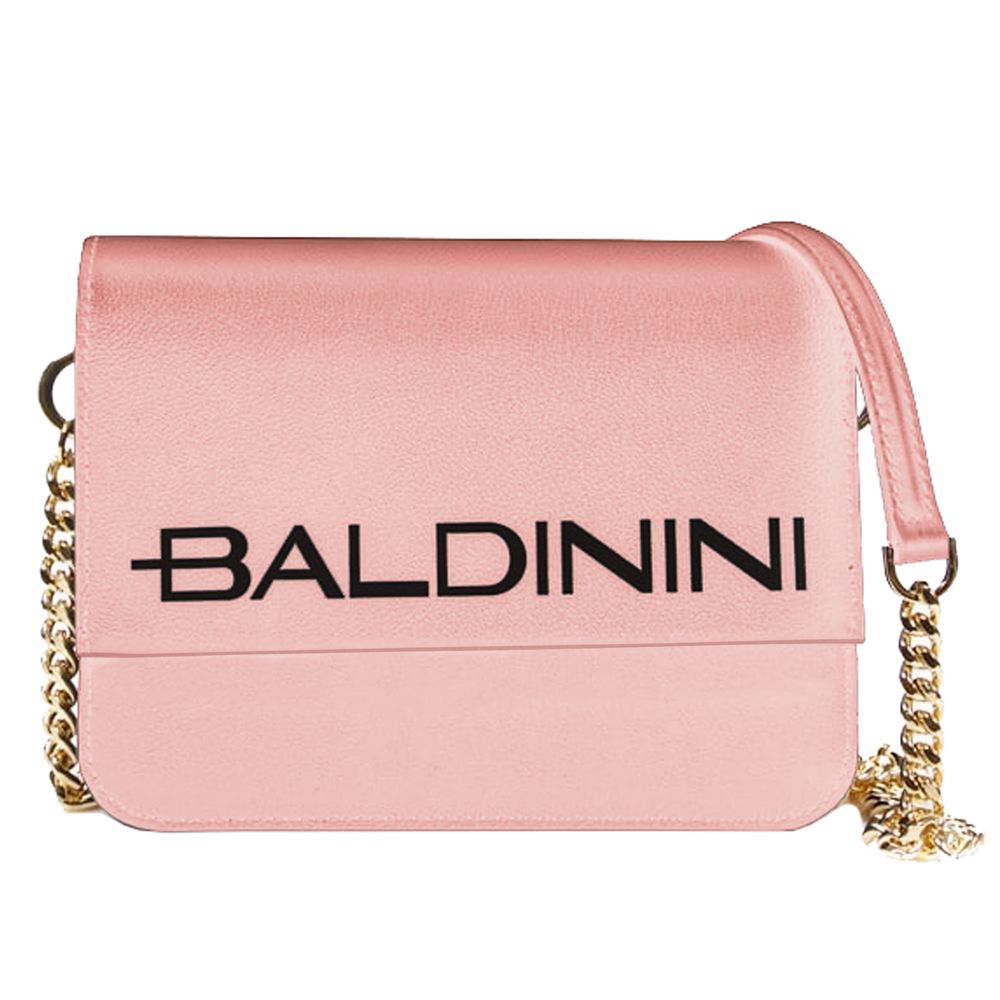 Baldinini Trend Elegant Pink Calfskin Handbag with Chain Strap Baldinini Trend