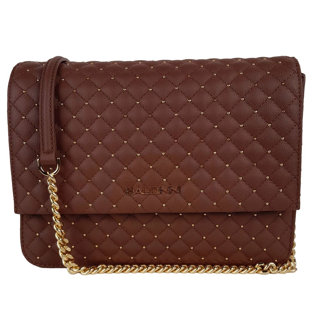 Baldinini Trend Chic Quilted Calfskin Shoulder Bag with Studs Baldinini Trend