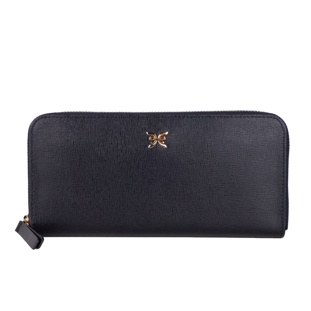 Ungaro Elegant Leather Zippered Wallet in Classic Black Ungaro