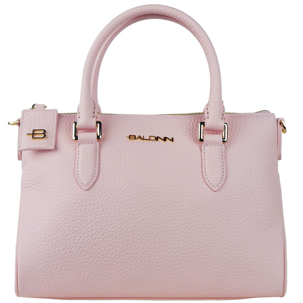 Baldinini Trend Chic Pink Textured Calfskin Handbag Baldinini Trend
