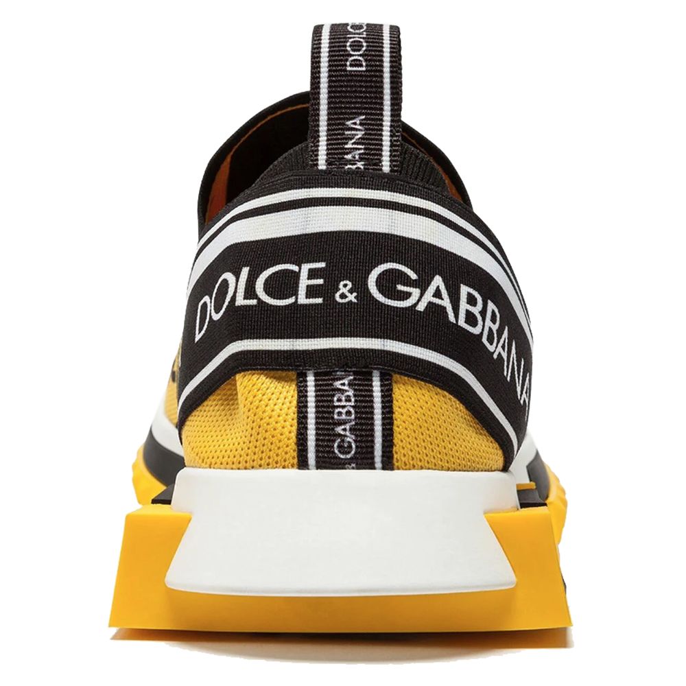 Dolce & Gabbana Chic Logo-Print Stretch Sneakers in Vibrant Yellow - Luxe & Glitz