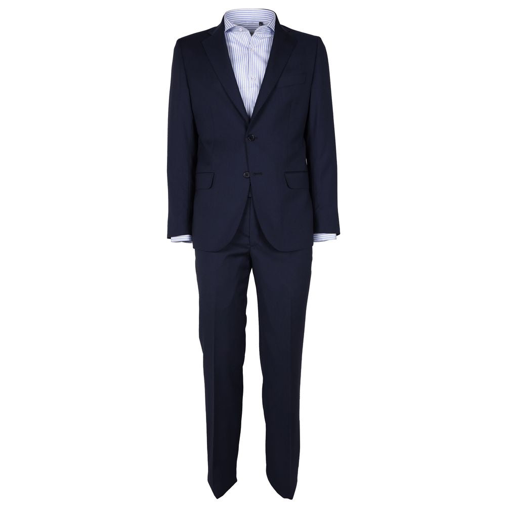 Made in Italy Elegant Navy Blue Virgin Wool Men's Suit Made in Italy