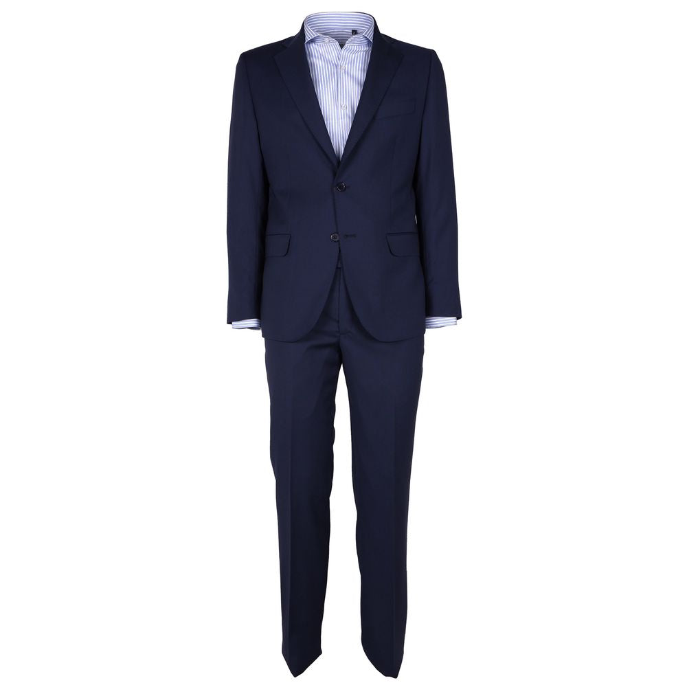 Made in Italy Elegant Men's Wool Suit in Classic Blue Made in Italy